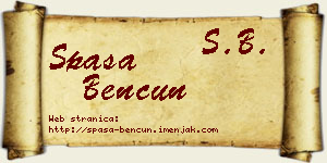 Spasa Bencun vizit kartica